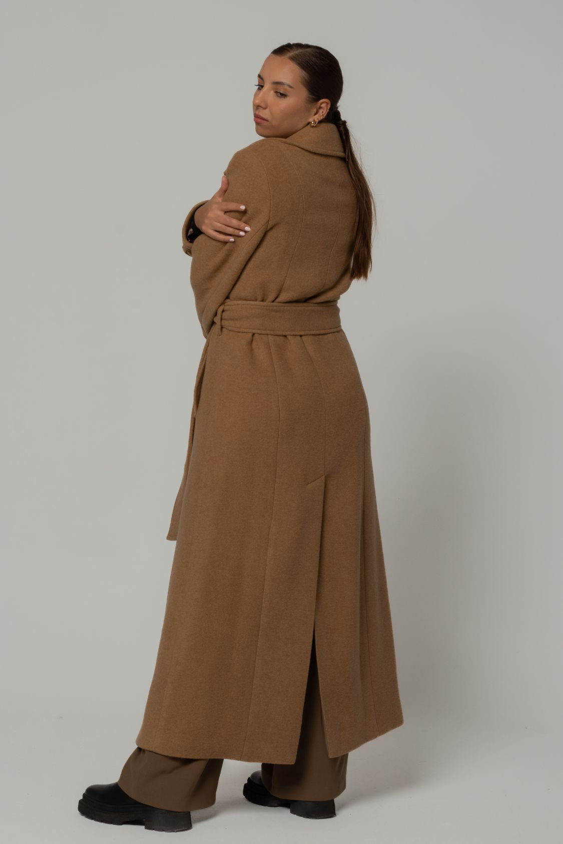 Długi wełniany płaszcz damski - Oslo