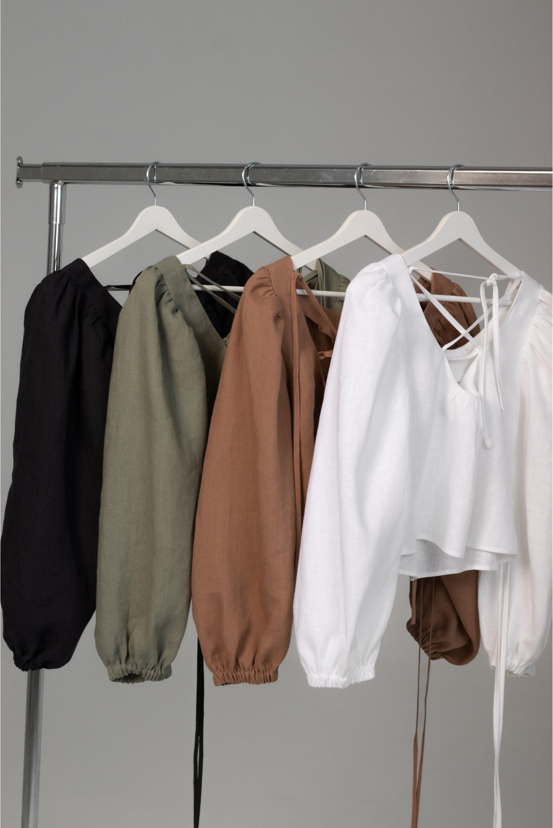 Damska lniana koszula z szerokimi rękawami - Kapadocja