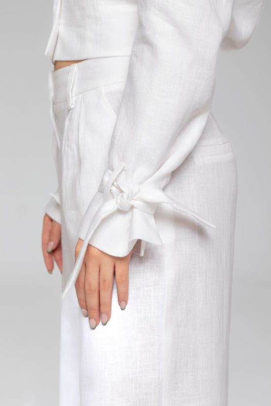 Lniana krótka marynarka