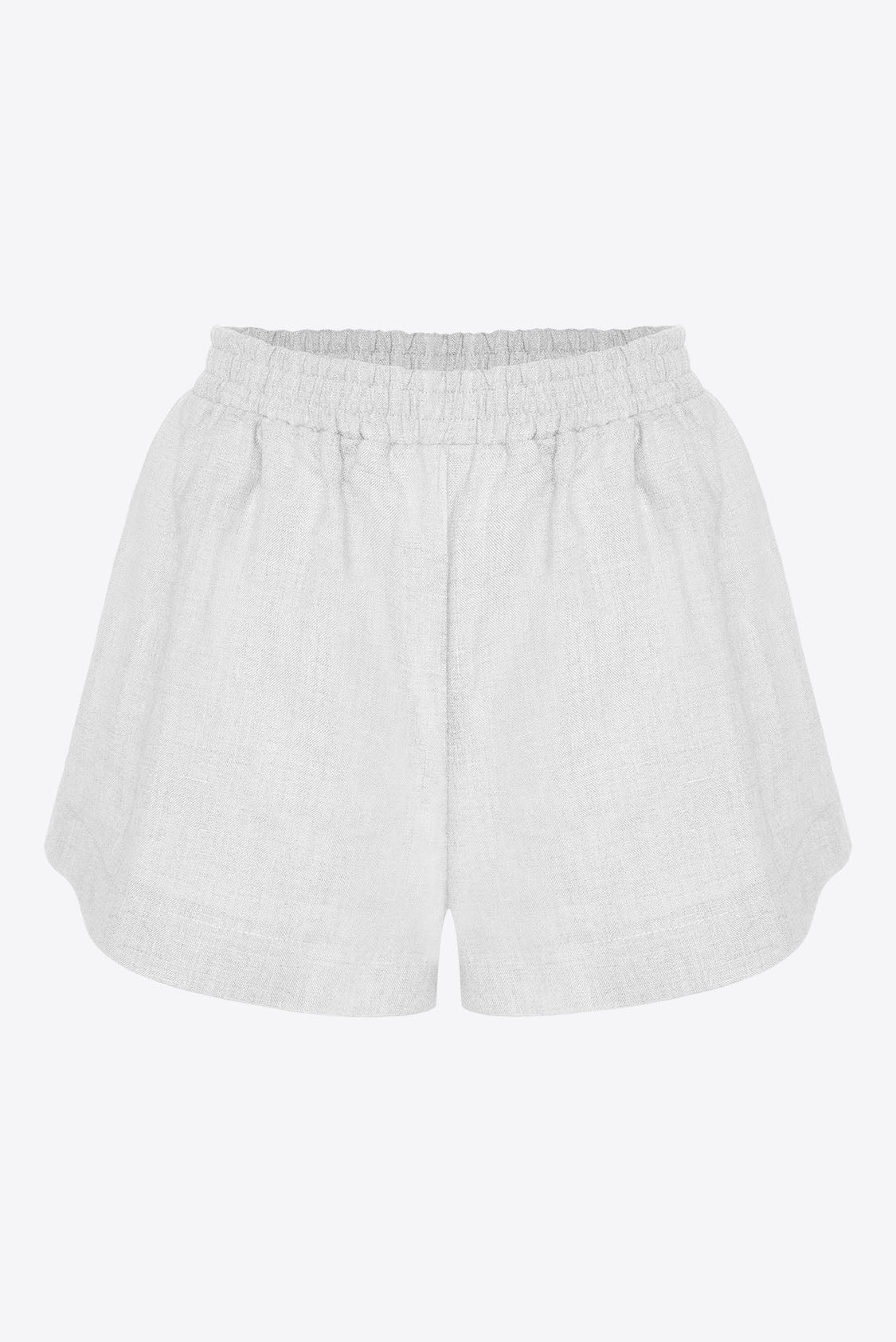 Lniane szorty damskie białe od Holystic.pl