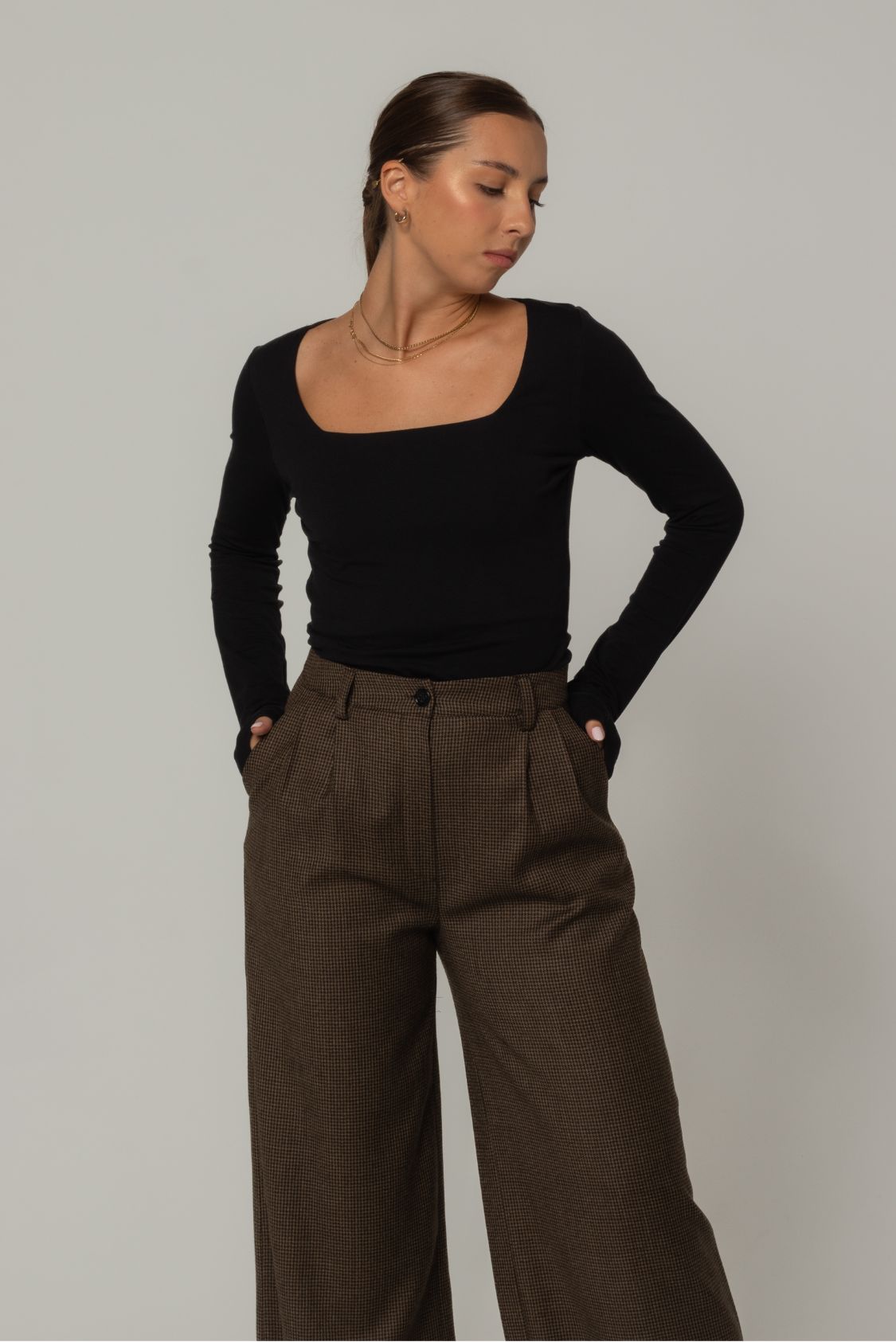 Longsleeve damski z kwadratowym dekoltem z bawełny organicznej