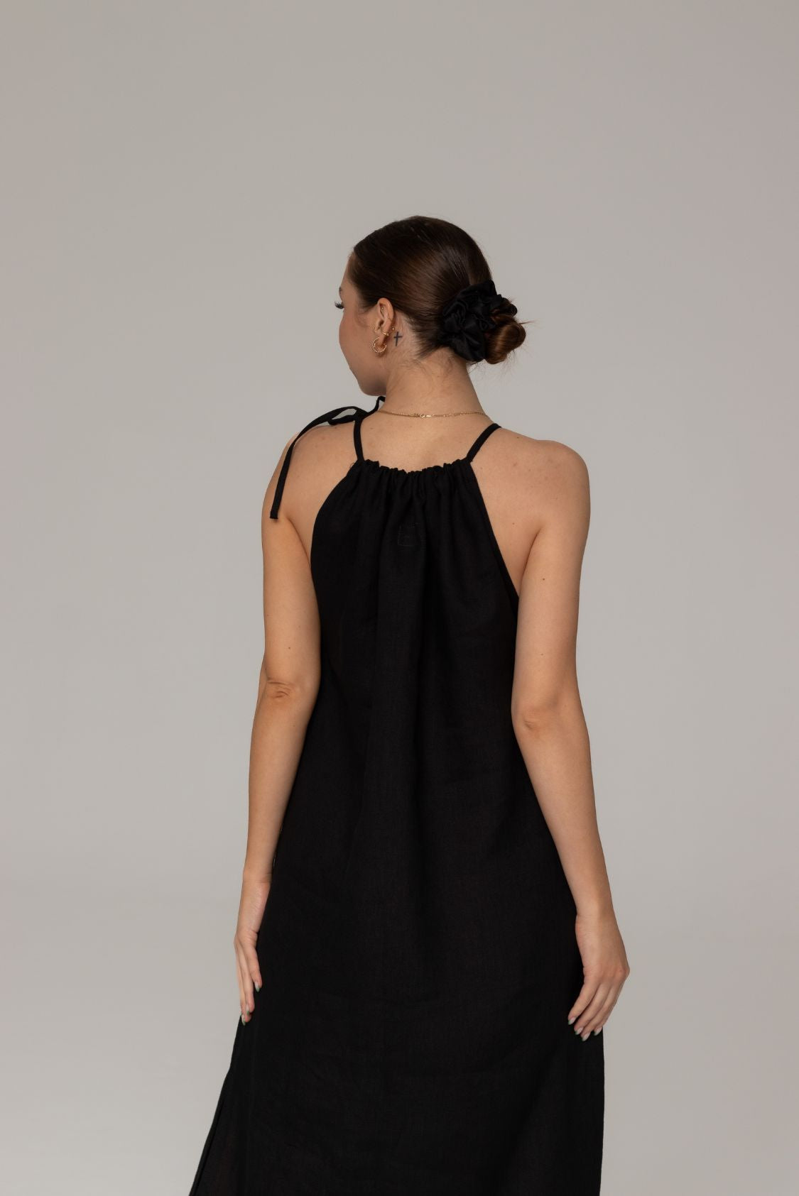 Lniana sukienka elegancka maxi - Amalfi