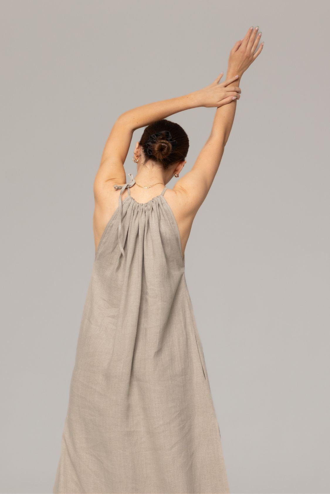 Lniana sukienka elegancka maxi - Amalfi