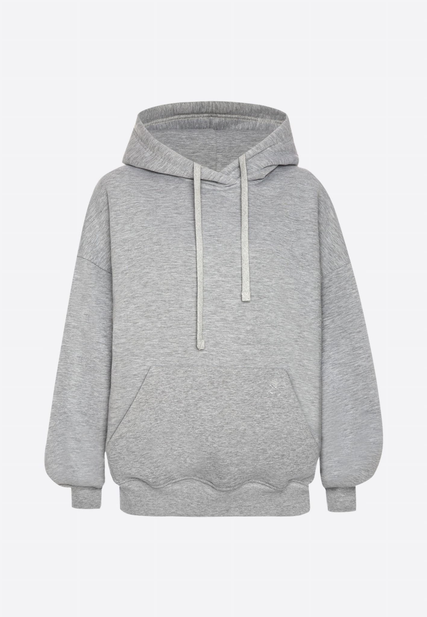 Bawełniana bluza damska oversize długa z kapturem, szara - Holystic