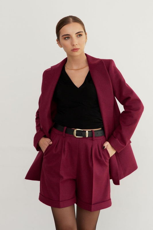 Taliowana marynarka z alpaki damska, fuksja - Holystic
