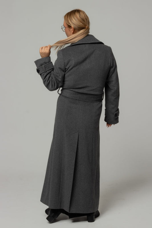 Długi wełniany płaszcz damski - Oslo