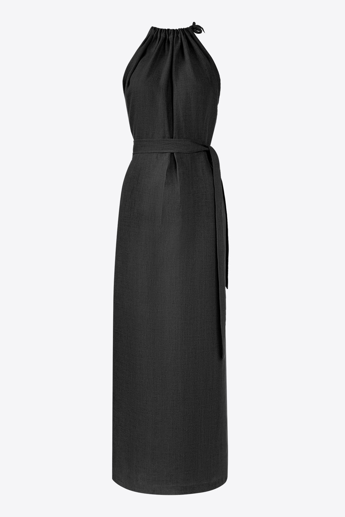 Lniana sukienka maxi elegancka czarna - Amalfi od Holystic.pl