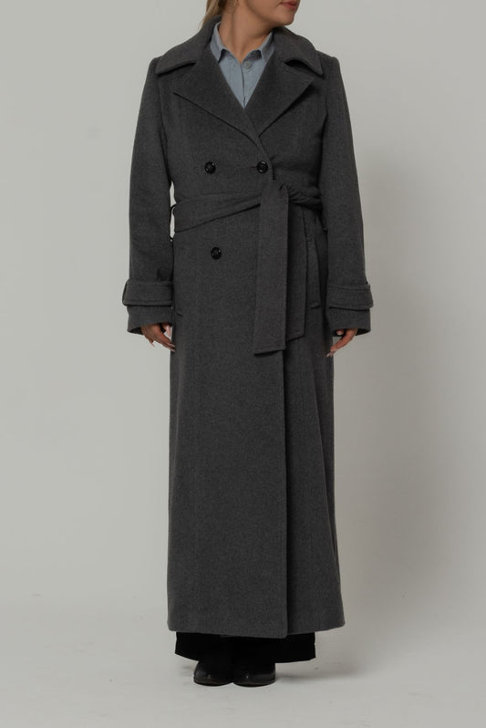 Długi wełniany płaszcz damski - Oslo