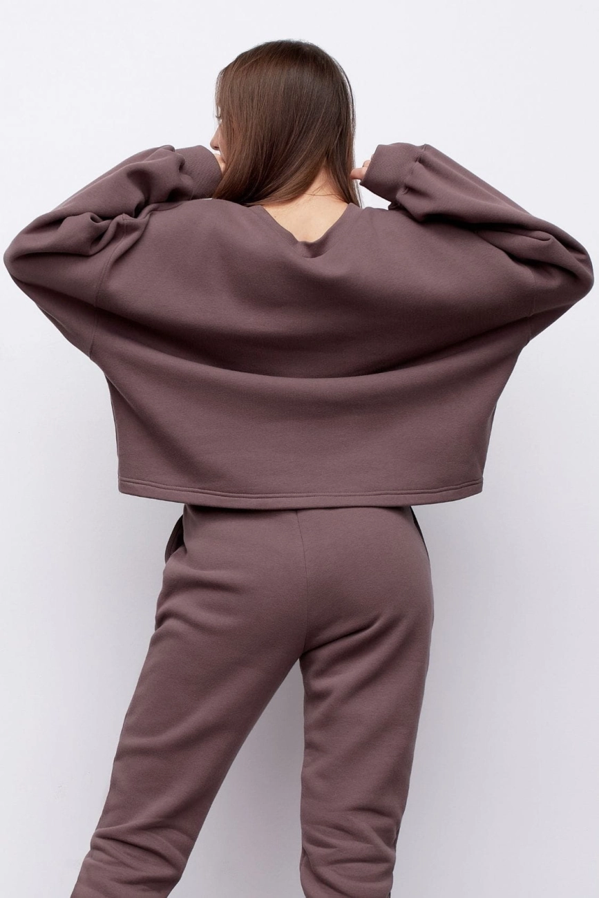 bawelniana-bluza-damska-oversize-bez-kaptura-brazowa-4.jpg